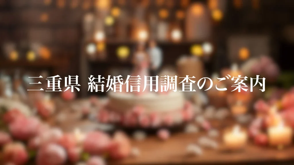 三重県 結婚信用調査のご案内