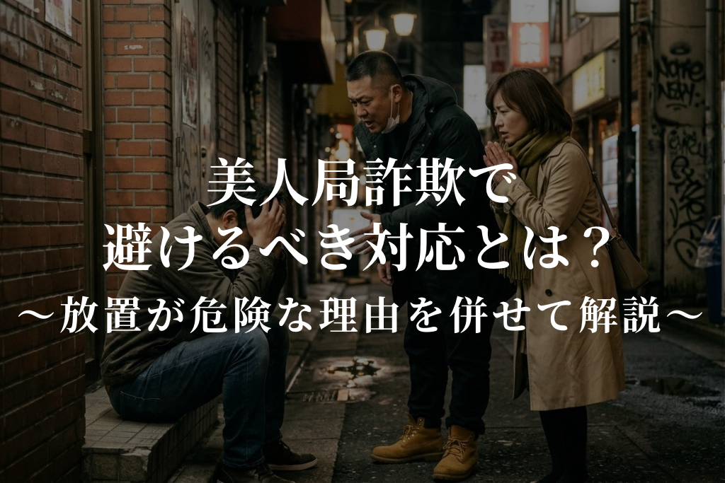 美人局詐欺で避けるべき対応とは?|放置が危険な理由を併せて解説