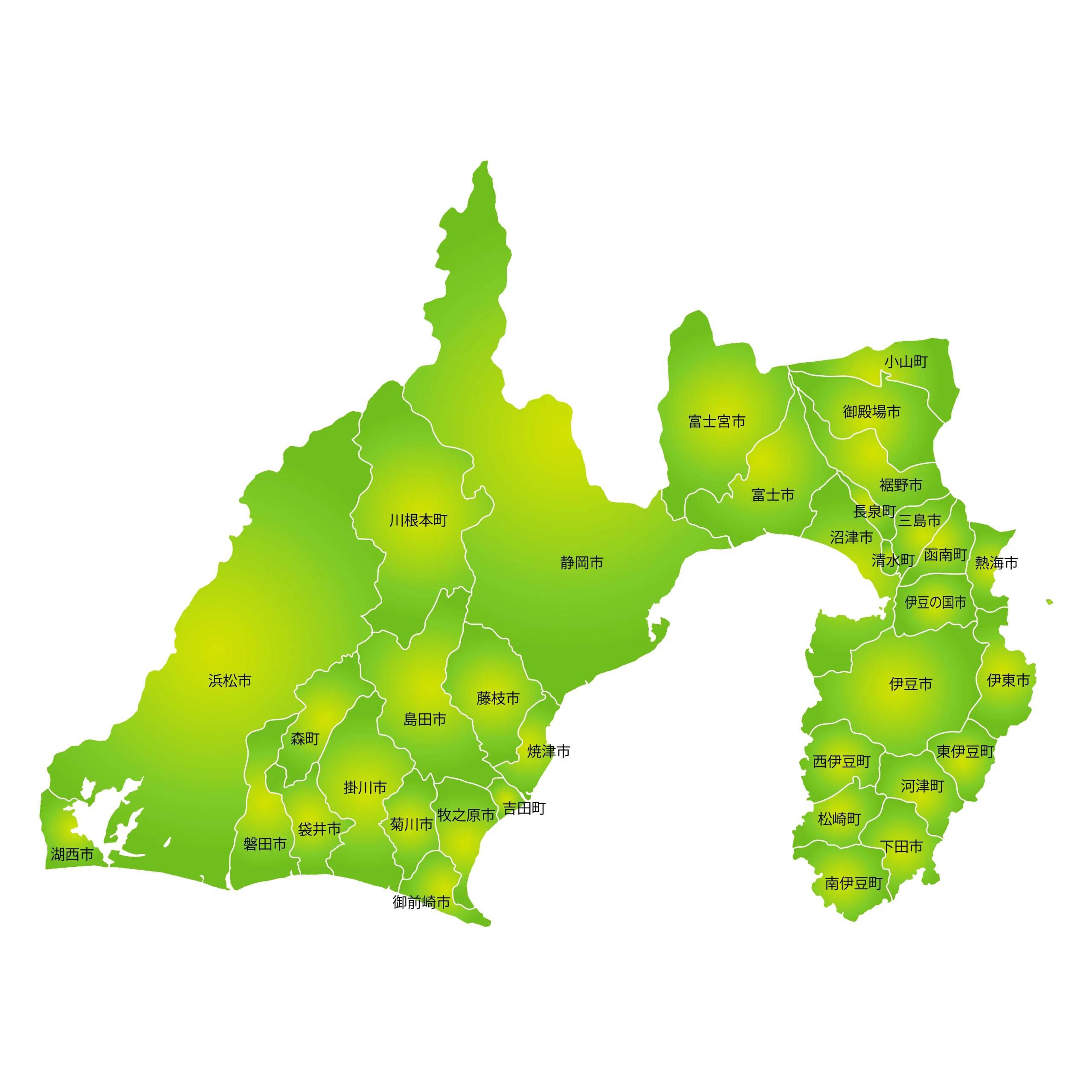 静岡県内の浮気調査対応地域